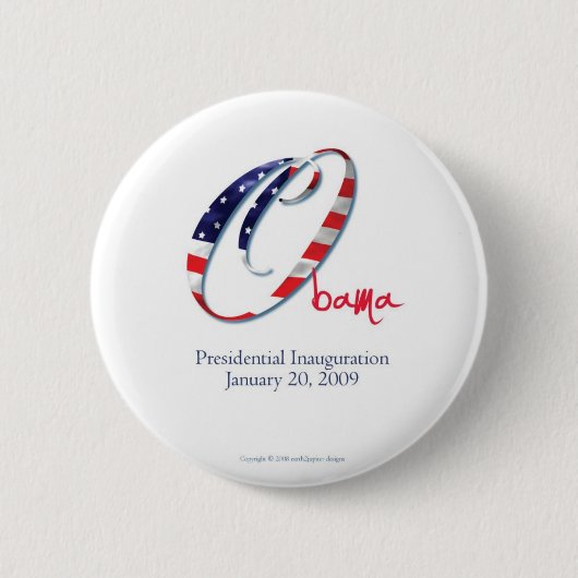 Obama-Einweihung-O-Flagge Knopf Button (Vorderseite)