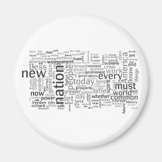 Obama Einweihung Rede Tagcloud Magnet