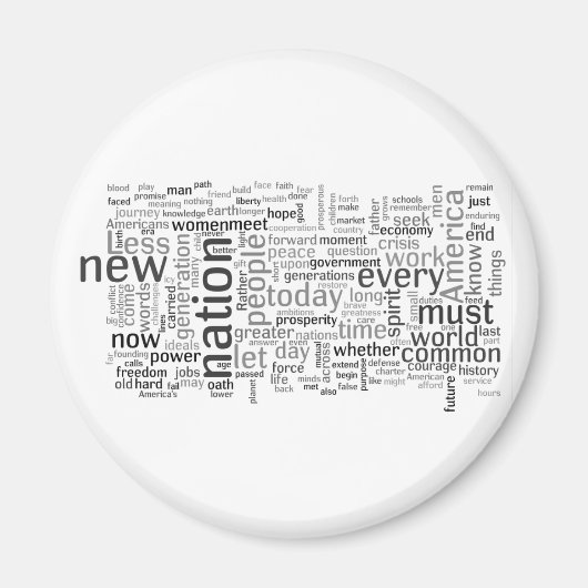 Obama Einweihung Rede Tagcloud Magnet (Vorne)