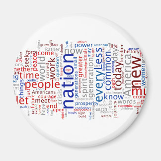 Obama Einweihung Rede Tagcloud Magnet