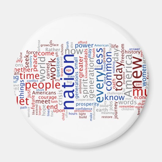 Obama Einweihung Rede Tagcloud Magnet (Vorne)