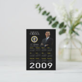 Obama-Einweihungpromo-Taschen-Kalender 2009 Visitenkarte (Stehend Vorderseite)