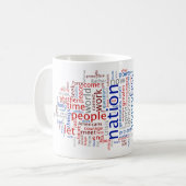 Obama-Einweihungs-Sprache Tagcloud Tasse (Vorderseite Links)
