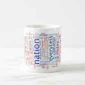 Obama-Einweihungs-Sprache Tagcloud Tasse (Mittel)
