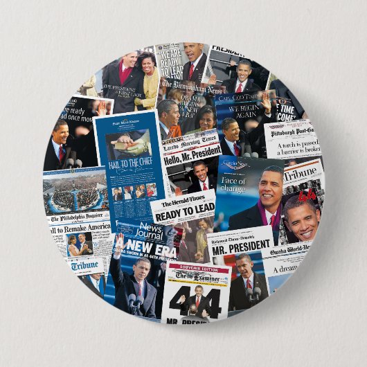 Obama-Einweihungs-Zeitungs-Knopf Button (Vorderseite)