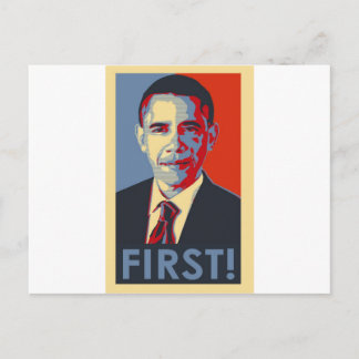 Obama "ERSTE!" Postkarte