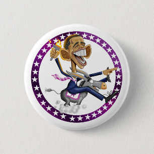 obama-Esel-weiß Button