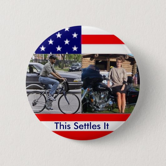 Obama-Fahrrad Palin Motorcyle Button (Vorderseite)