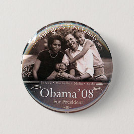Obama-Familie - Knopf Button
