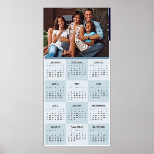 OBAMA FAMILY CALENDAR 2010 POSTER (Vorne)