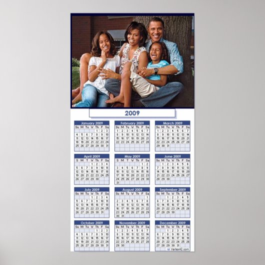 OBAMA FAMILY CALENDAR POSTER (Vorne)