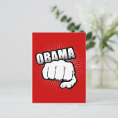 Obama-Faustpumpe Postkarte (Stehend Vorderseite)