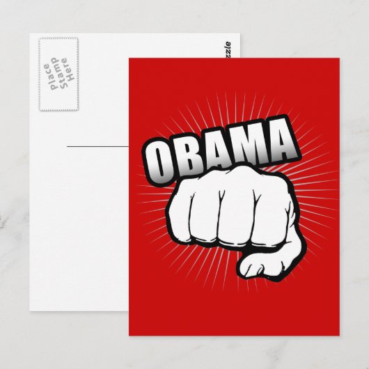 Obama-Faustpumpe Postkarte (Vorne/Hinten)