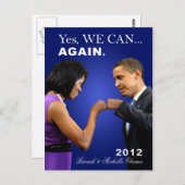 Obama Faustschlag - ja, wir können es wieder Postkarte (Vorne/Hinten)