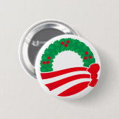Obama-Feiertags-Kranz Button (Vorne & Hinten)