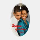 Obama-Festtages-Weihnachtsverzierung Keramikornament (Rechts)