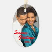 Obama-Festtages-Weihnachtsverzierung Keramikornament (Links)