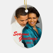 Obama-Festtages-Weihnachtsverzierung Keramikornament (Hinten)