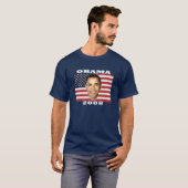 Obama-Flagge dunkle T T-Shirt (Vorne ganz)