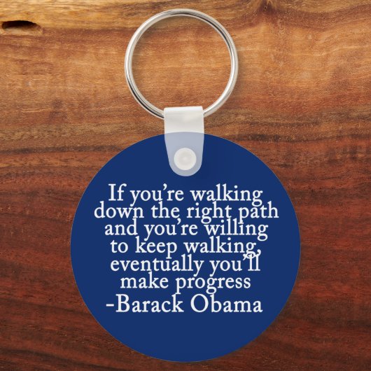 Obama fördert inspirierendes Zitat Schlüsselanhänger (Rückseite)