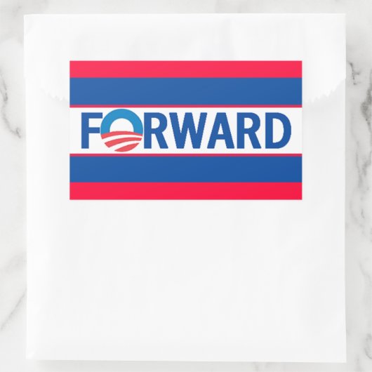 Obama FORWARD Rechteckiger Aufkleber (Tasche)