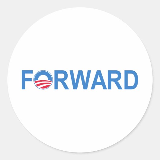 Obama Forward Runder Aufkleber (Vorderseite)