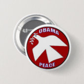 Obama-Friedenstauben-Knopf Button (Vorne & Hinten)