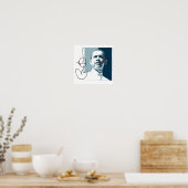 OBAMA FÜHRUNG BLAU -.png Poster (Küche)