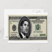 Obama für 100 Dollar-Rechnung Postkarte (Vorne/Hinten)