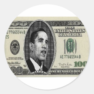 Obama für 100-Dollar-Rechnung Runder Aufkleber