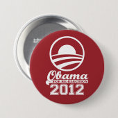 OBAMA für den Wahlkampfschalter 2012 (rot) Button (Vorne & Hinten)