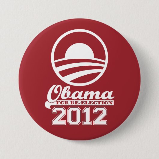 OBAMA für den Wahlkampfschalter 2012 (rot) Button (Vorderseite)