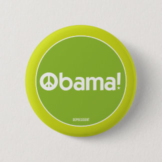 Obama für Friedensgrün-Knopf Button