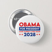 Obama für Präsident 2028 macht Amerika wieder wich Button (Vorne & Hinten)