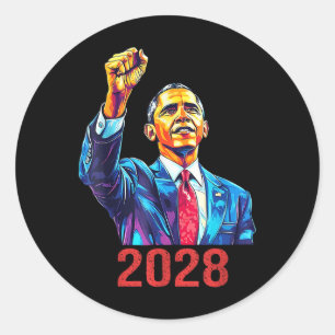 Obama für Präsident 2028 Obama 2028 4 Runder Aufkleber