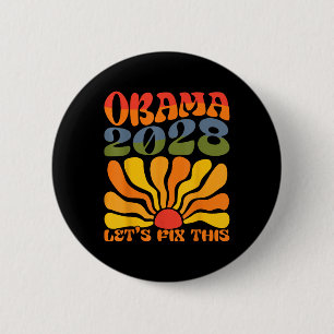 Obama für Präsident 2028 Obama 2028 Blume Boho Ra Button