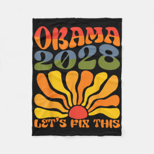 Obama für Präsident 2028 Obama 2028 Blume Boho Ra Fleecedecke