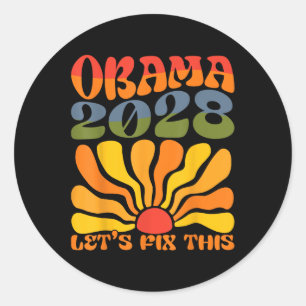 Obama für Präsident 2028 Obama 2028 Blume Boho Ra Runder Aufkleber