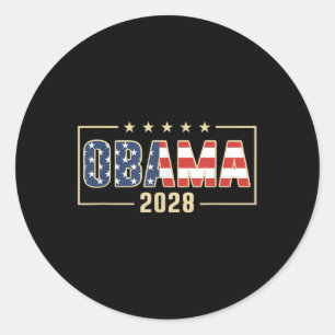 Obama für Präsident 2028 Obama 2028 Flagge Vintage Runder Aufkleber