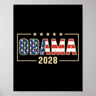 Obama für Präsident 2028 Obama Flag Vintag Poster