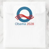 Obama für Präsident 2028 Quadratischer Aufkleber (Tasche)