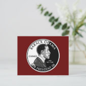 Obama für Präsident (rot) Postkarte (Stehend Vorderseite)