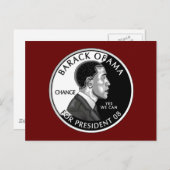 Obama für Präsident (rot) Postkarte (Vorne/Hinten)