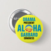 OBAMA/GABBARD 2012 BUTTON (Vorne & Hinten)