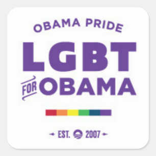 Obama-Gay Pride Quadratischer Aufkleber