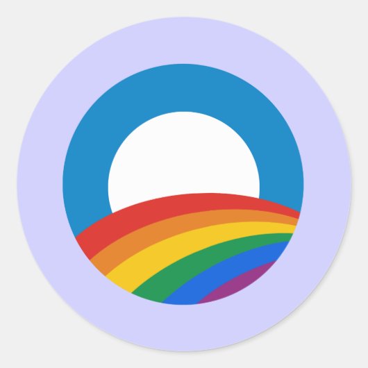 Obama-Gay Pride Runder Aufkleber (Vorderseite)