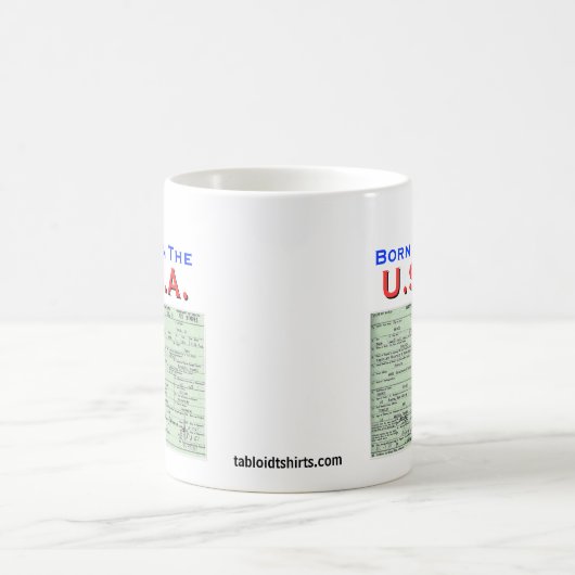 Obama: Geboren im USA Kaffeetasse (Mittel)