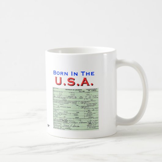 Obama: Geboren im USA Kaffeetasse (Rechts)