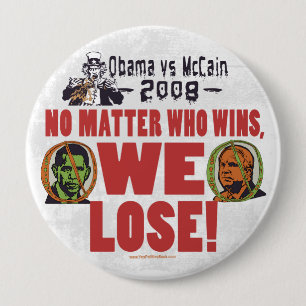 Obama gegen McCain verlieren wir Knopf Button