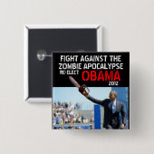 Obama gegen Zombies 2012 Button (Vorne & Hinten)